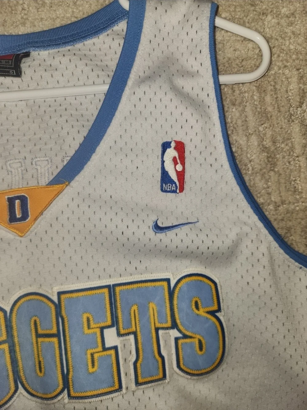 Carmelo Anthony NBA Denver Nuggets Vintage White Nike Men's Size Large Good Cond
